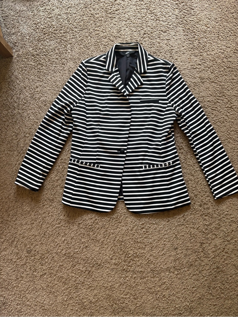 Mossimo Supply Co. Black and White Striped Women's Blazer